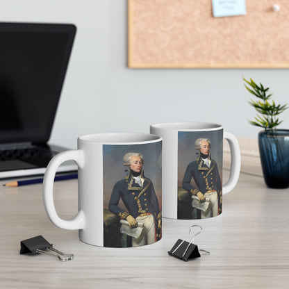 Lafayette Mug - 11oz White Ceramic - Classic Portrait Painting