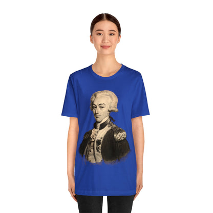 Lafayette Portrait T-shirt - Unisex Jersey Short Sleeve - The Nation's Guest, Marquis de Lafayette, Hero of Two Worlds