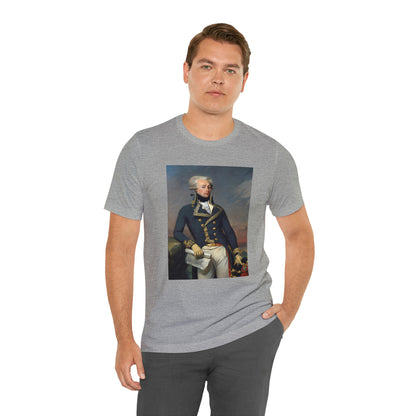 Person or people wearing Lafayette Marquis de Lafayette t-shirt with portrait painting