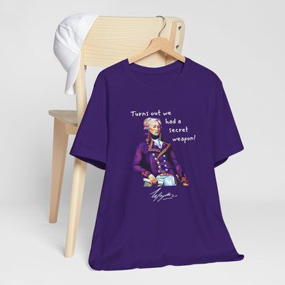 Marquis de Lafayette Unisex Tee - Turns out we had a secret weapon, pop art design