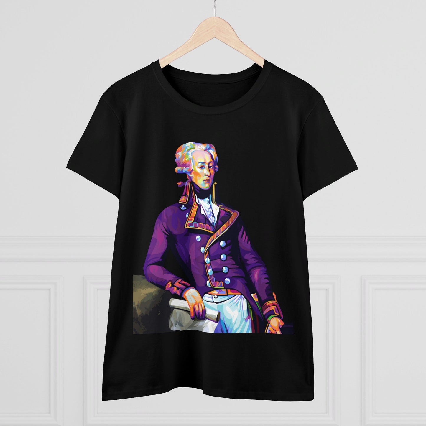 Lafayette Women's Tee Colorful Cap Sleeves Midweight Cotton - Slightly Fitted, Bicentennial, Marquis de Lafayette, History, History Teacher