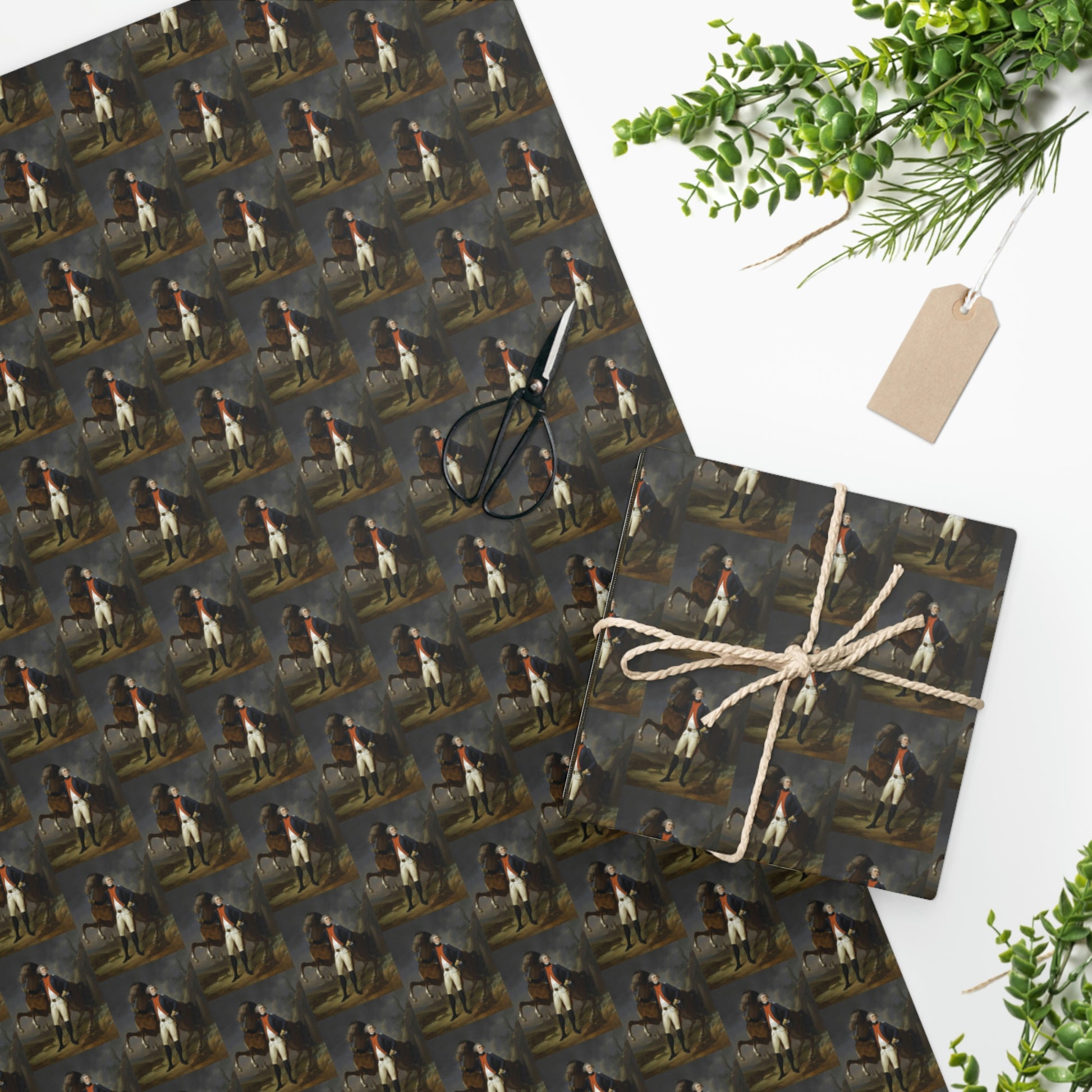 Marquis de Lafayette Wrapping Paper with Portrait of the Marquis de Lafayette