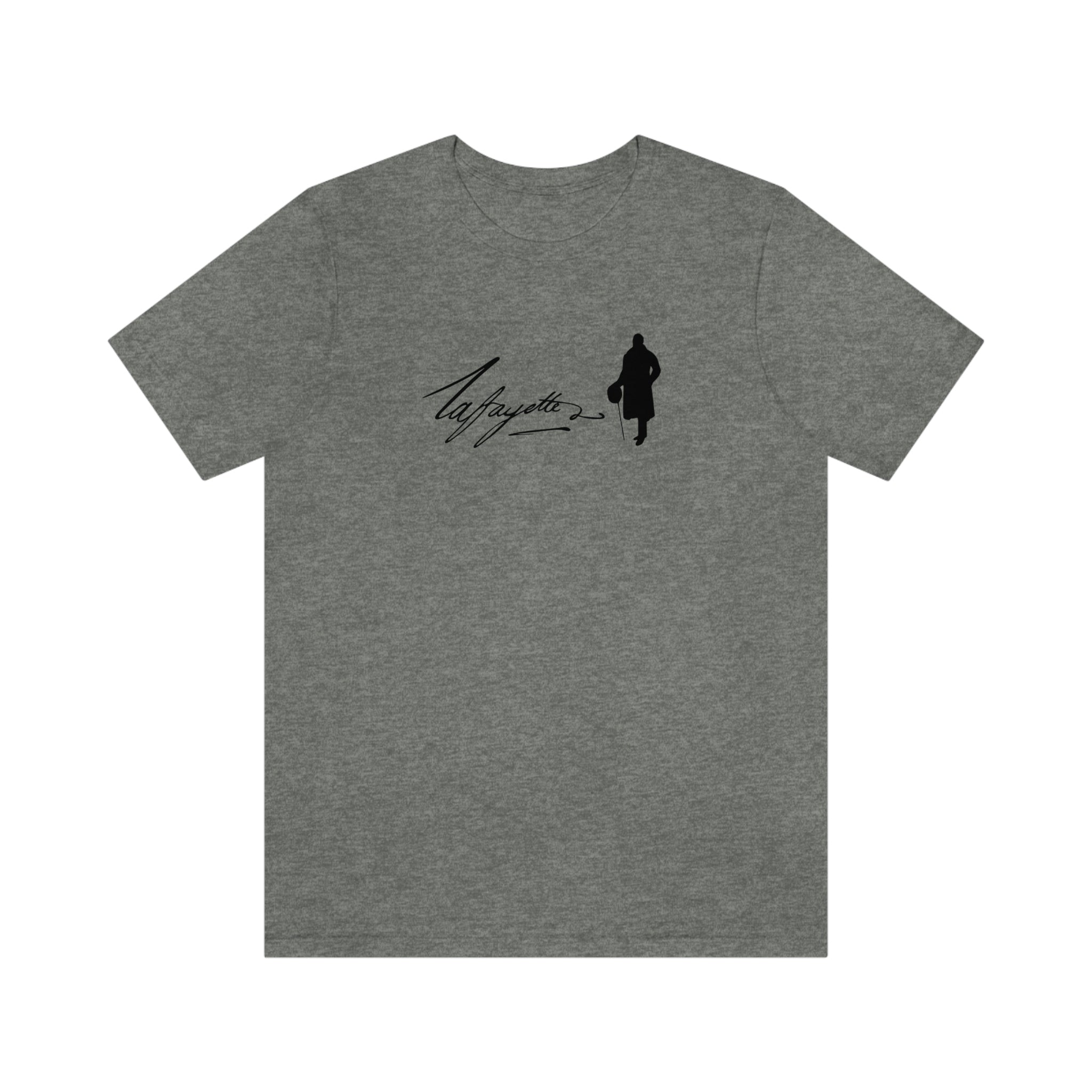 Marquis de Lafayette Two-Sided Silhouette Signature Unisex Short Sleeve Tee  - Quote on Back